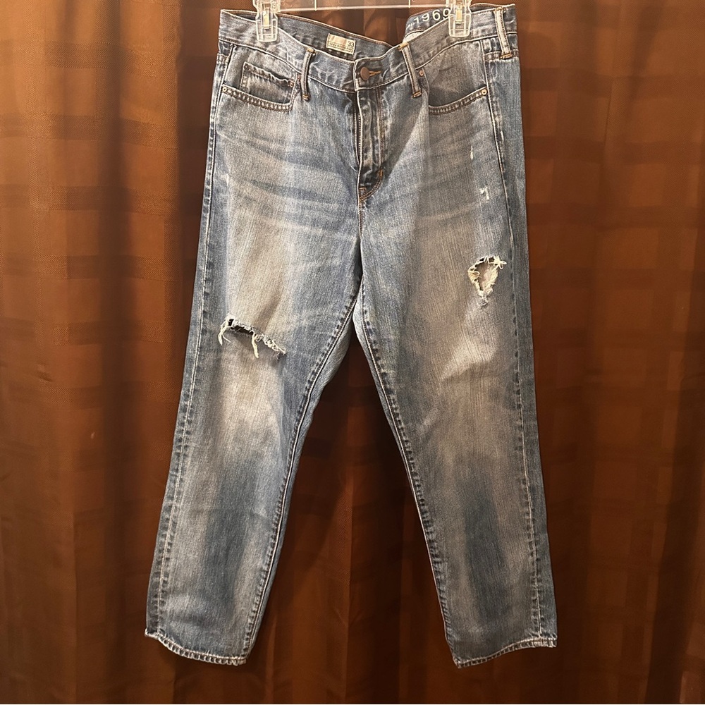 GAP Boyfriend Sexy Distressed Jeans size 33 - Picture 3 of 7
